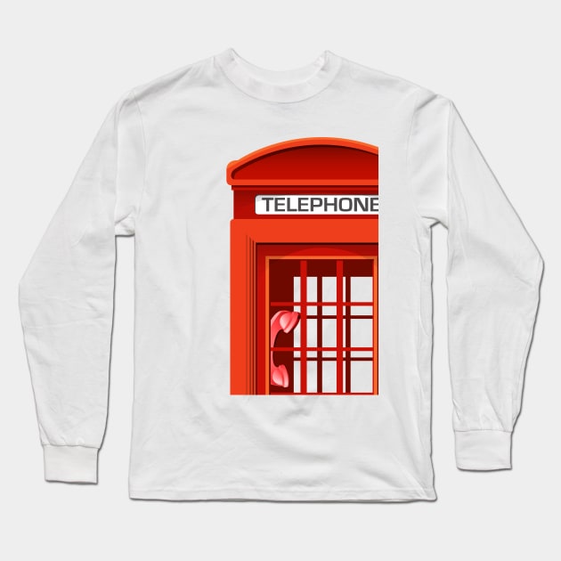 English Phone Booth Long Sleeve T-Shirt by dcohea